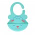 Baby Silicone Bibs Adjustable Washable Waterproof Feeding Aprons For 0 3 Years Old Boys Girls Blue with yellow eyes 21 x 29CM