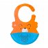 Baby Silicone Bibs Adjustable Washable Waterproof Feeding Aprons For 0 3 Years Old Boys Girls Blue with yellow eyes 21 x 29CM