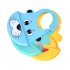 Baby Silicone Bibs Adjustable Washable Waterproof Feeding Aprons For 0 3 Years Old Boys Girls Blue with yellow eyes 21 x 29CM