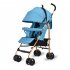 Baby Stroller Four wheel Foldable Lightweight Baby Carriage With Front Wheel Shock Absorber Adjustable Strap Blue