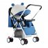 Baby Stroller Two way Shock Absorption Four wheel Lightweight Foldable Baby Carriage color blocking denim blue