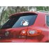 Baby in Car Letters Waving Baby on Board Safety Sign Car Decal Sticker White   red