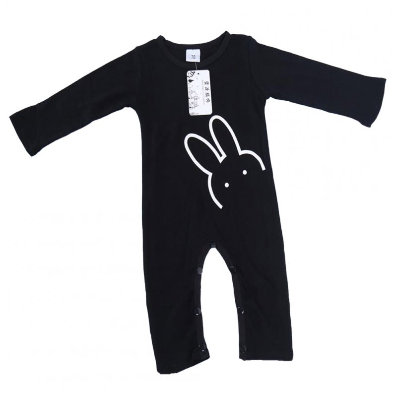 Baby's Jumpsuit Cotton Cartoon Animal Pattern Print Romper for 0-3 Years Old Babies black_100cm