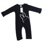 Baby s Jumpsuit Cotton Cartoon Animal Pattern Print Romper for 0 3 Years Old Babies black 80cm