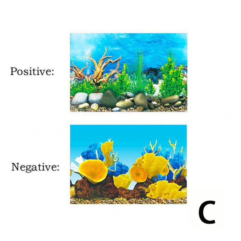 Background Paper Painting 3D Fish Bowl Wallpaper Double-sided Aquarium Decorative Sticker C