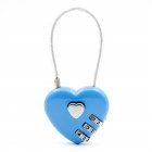 Bag Luggage Backpack Zinc Alloy Love Heart shaped Simple Password Lock Combination Lock Padlock blue