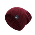 Baggy <span style='color:#F7840C'>Beanies</span> Winter Cap Outdoor Bonnet Skiing <span style='color:#F7840C'>Hat</span> Soft Knitted <span style='color:#F7840C'>Hat</span> for Man and Woman Wine red