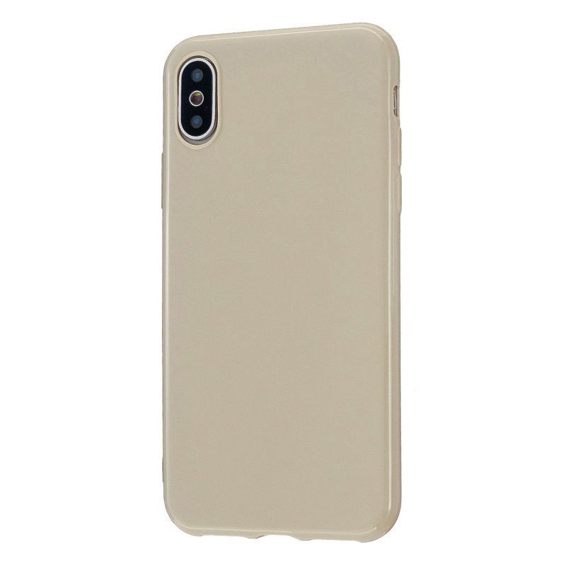 For iPhone X/XS/XS Max/XR  Cellphone Cover Slim Fit Bumper Protective Case Glossy TPU Mobile Phone Shell Milk tea