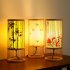 Bamboo Table Lamp Handmade Bamboo Woven Bedside Lamp With Bulb And Plug Retro Chinese Style Desktop Night Light For Living Room Bedroom Kids Room Dorm Office De