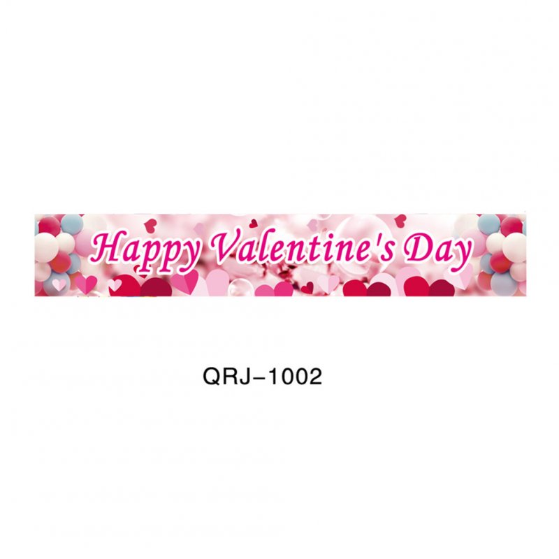 Banners Happy Valentine Day Decorations Flag Hanging Huge Sign For Store Garden Porch 50*300cm   qrj - 1002