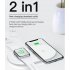 Baseus 2 in 1 Wireless Charger Pad for Apple Watch 4 3 2 1 Fast Wireless Charging for iPhone 8 Xs Max Samsung S9 white