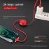 Baseus 3 in 1 USB Retractable Cable for Iphone Android Type c Expansion Data Line   Red