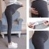 Basic Solid Color Abdomen Support Leggings Trousers for Pregnant Woman  light grey L