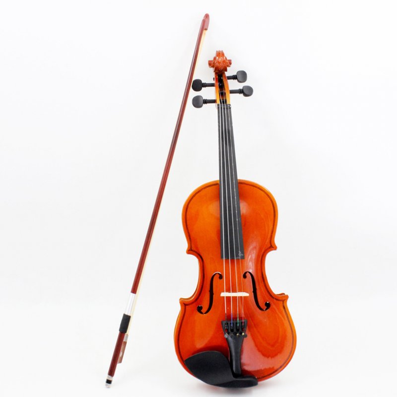 Basswood Violin with Bow Vase For Beginners Practice Christmas Gifts 