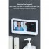 Bathroom Phone Holder Box Bathingroom Waterproof Wall Mounted Touch Screen Seamless Mobile Phone Holder White