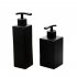 Bathroom Refillable Soap Dispenser 304 Stainless Steel Shower Gel Shampoo Lotion Hand Washing Detergent Bottle square Matte black 358ml H