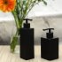 Bathroom Refillable Soap Dispenser 304 Stainless Steel Shower Gel Shampoo Lotion Hand Washing Detergent Bottle square Matte black 358ml H