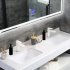 Bathroom Refillable Soap Dispenser 304 Stainless Steel Shower Gel Shampoo Lotion Hand Washing Detergent Bottle square Matte black 358ml H