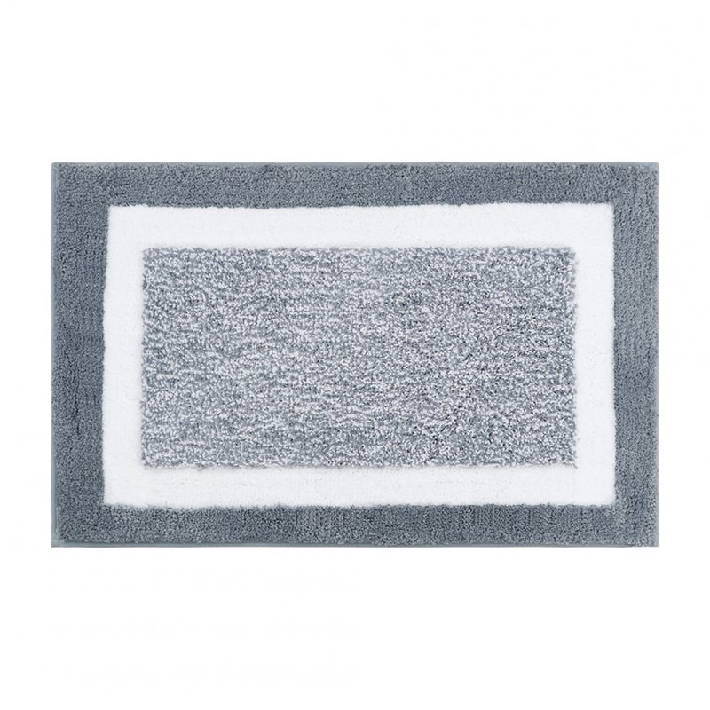 Bathroom Rugs Soft Super Absorbent Anti-slip Microfiber Bath Mat Modern Simple Carpet For Tub Shower light gray 45 x 65CM