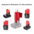Battery Adapter with Fixing Hole for Milwaukee 12v M12 Dock Power Connector with Fuse Terminal Red