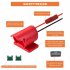 Battery Adapter with Fixing Hole for Milwaukee 12v M12 Dock Power Connector with Fuse Terminal Red