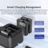 Battery Charging Hub Charging 3 Batteries Action Camera Accessories With Charging Indicator Light Charging Station Compatible For DJI OSMO Action 4 3 Cameras bl
