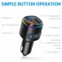 Bc41 Car Bluetooth compatible Fm Transmitter Colorful Atmosphere Light Card Mp3 Player Charger Cigarette Lighter silver
