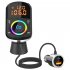 Bc71 Car Mp3 Player Bluetooth Fm Transmitter Dual display Fast Charge PD Charger with Lights black
