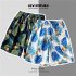 Beach  Pants Seaside Vacation Loose Couple Fifth pants Boxer Swimming Trunks Flower Shorts Yellow XL