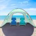 Beach Tent  210T Sun Protection Beach Shade Tent  8 0mm Fiberglass Frame Sun Shelter Canopy  Easy Setup Cabana Beach Tent With Carrying Bag green 260 165 150CM