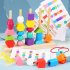 Beads Sequencing Toy Wooden Stacking Blocks Lacing Beads Shape Matching Color Cognition Learning Toys Gifts For Kids As shown
