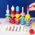 Beads Sequencing Toy Wooden Stacking Blocks Lacing Beads Shape Matching Color Cognition Learning Toys Gifts For Kids As shown