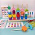 Beads Sequencing Toy Wooden Stacking Blocks Lacing Beads Shape Matching Color Cognition Learning Toys Gifts For Kids As shown