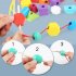 Beads Sequencing Toy Wooden Stacking Blocks Lacing Beads Shape Matching Color Cognition Learning Toys Gifts For Kids As shown