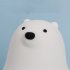 Bear Night Light 4W 2600k Silicone Cute Little White Bear Pat Light Nursery Light For Baby And Toddler Night Light For Bedroom Kids Room warm white light
