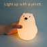 Bear Night Light 4W 2600k Silicone Cute Little White Bear Pat Light Nursery Light For Baby And Toddler Night Light For Bedroom Kids Room warm white light