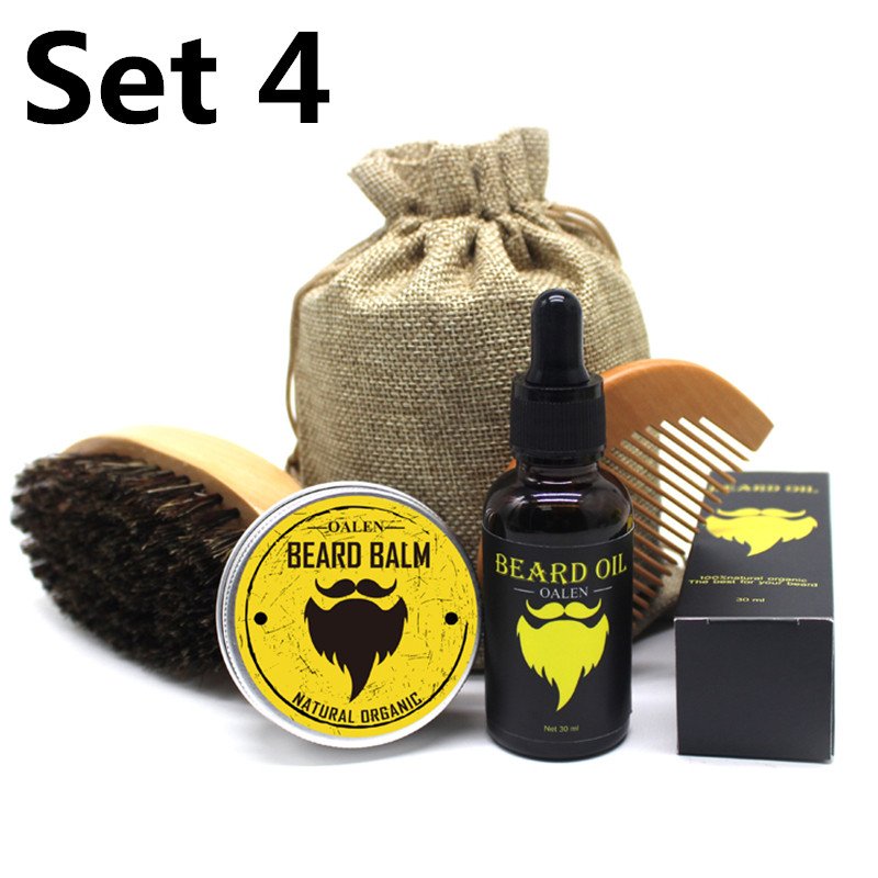 Beard  Growth  Set Hair Growth Enhancer Oil Nourishing Beard Grow Kit With Brush Comb combination