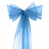 Beautiful Organza Chair Sashes Ribbon Bows Sash for Wedding or Banquet Sky Blue 10PCS