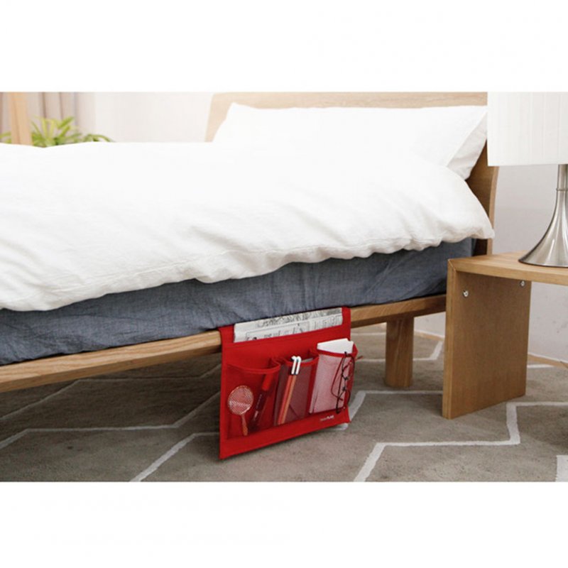 Bed Side Pocket Sofa Bag Oxford Cloth Storage Bag for Mobile Phone Remote Control Glasses red_33 * 24cm