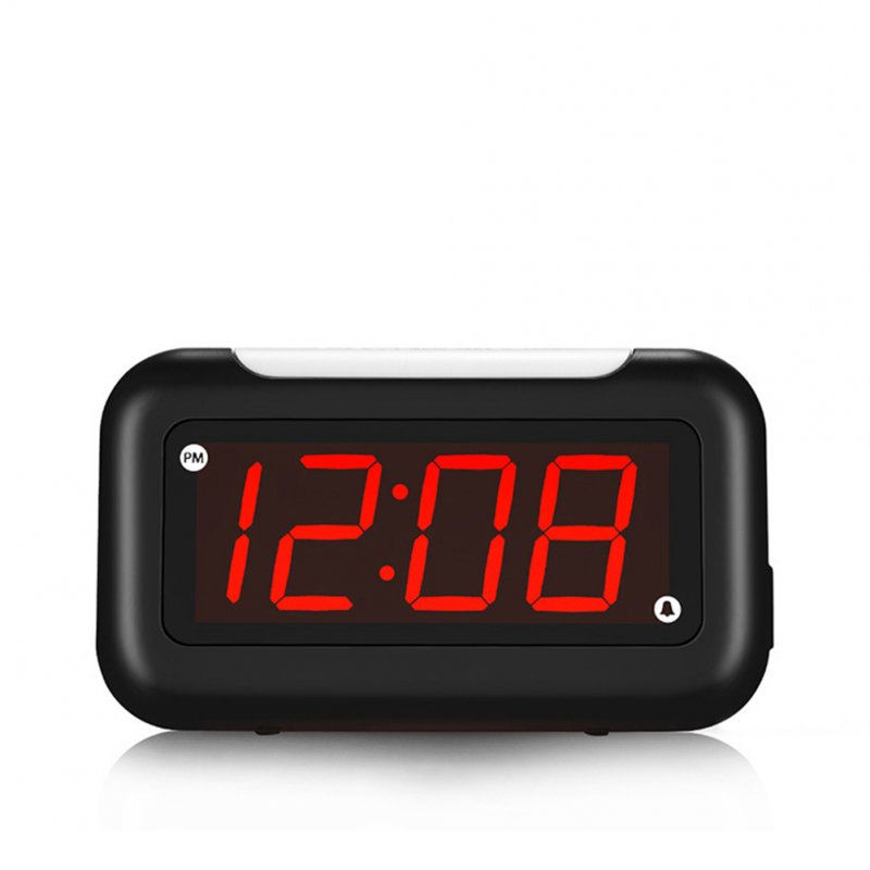 Bedroom Led Digital Display Alarm  Clock Usb Rechargeable Adjustable Volume Multipurpose Dimming Night Light Electronic Clocks Black