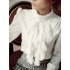 BellyLady Brand Noble Luxury Victorian Tops Women Shirt Ruffle Flounce Ladies Blouse  XXL  white 