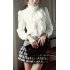 BellyLady Brand Noble Luxury Victorian Tops Women Shirt Ruffle Flounce Ladies Blouse  XXL  white 