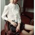 BellyLady Brand Noble Luxury Victorian Tops Women Shirt Ruffle Flounce Ladies Blouse  XXL  white 