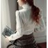 BellyLady Brand Noble Luxury Victorian Tops Women Shirt Ruffle Flounce Ladies Blouse  XXL  white 