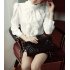 BellyLady Brand Noble Luxury Victorian Tops Women Shirt Ruffle Flounce Ladies Blouse  XXL  white 