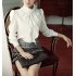BellyLady Brand Noble Luxury Victorian Tops Women Shirt Ruffle Flounce Ladies Blouse  XXL  white 