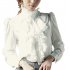 BellyLady Brand Noble Luxury Victorian Tops Women Shirt Ruffle Flounce Ladies Blouse  XXL  white 