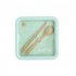 Bento Box For Office Leak Proof Sealed Lunch Dinner Containers Reusable Lunch Box With Compartments Microwave Safe  Chopsticks And Spoon Included  green Square 