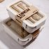 Bento Box For Office Leak Proof Sealed Lunch Dinner Containers Reusable Lunch Box With Compartments Microwave Safe  Chopsticks And Spoon Included  green Square 