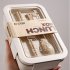 Bento Box For Office Leak Proof Sealed Lunch Dinner Containers Reusable Lunch Box With Compartments Microwave Safe  Chopsticks And Spoon Included  Beige Rectang
